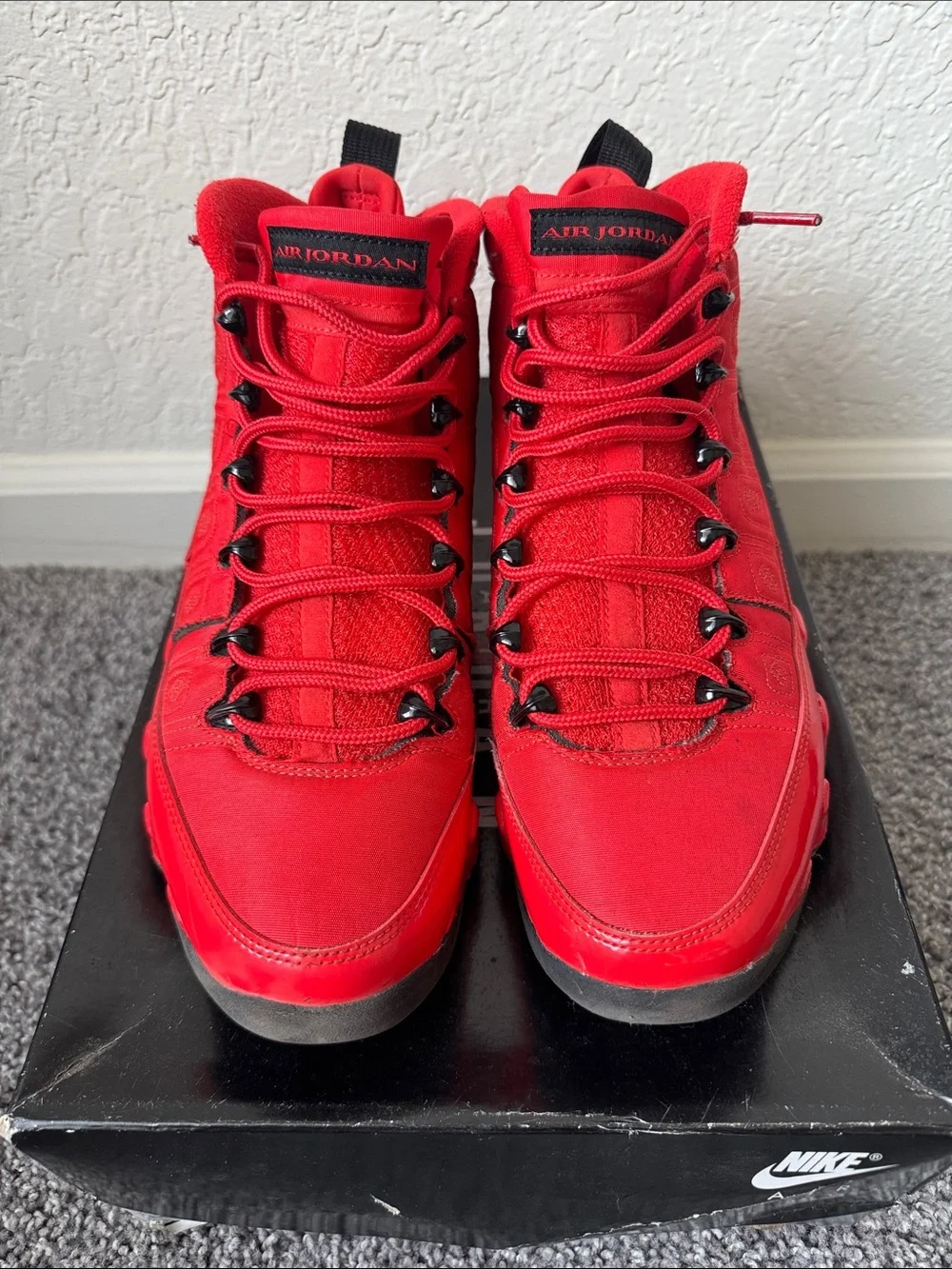 Men Air Jordan Retro 9 Chile Red Shoes Size 9